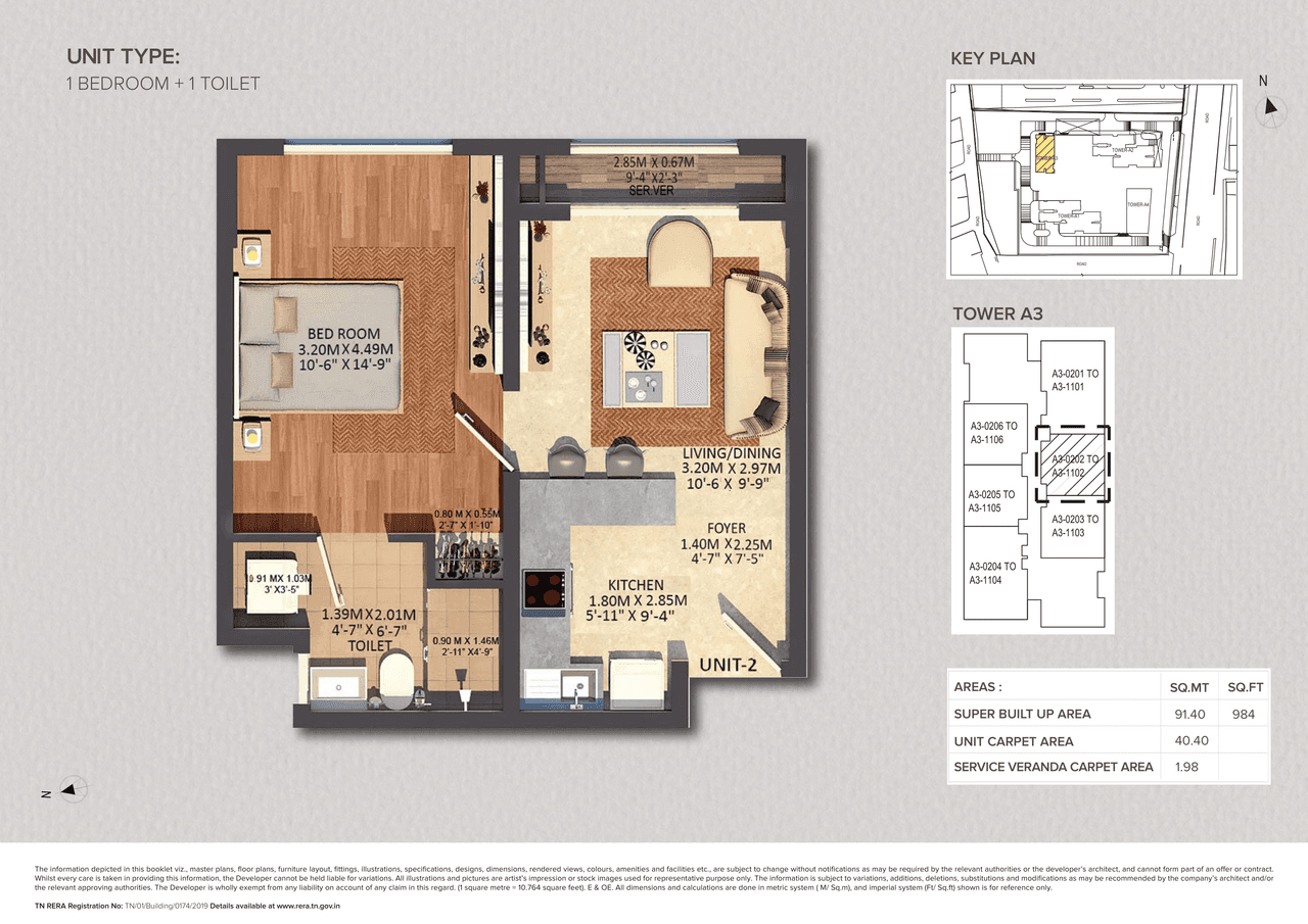 Unit plan - 434 sq.ft.