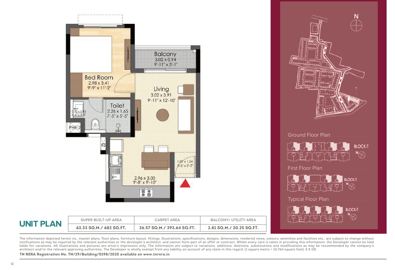 Unit plan - 393 sq.ft.