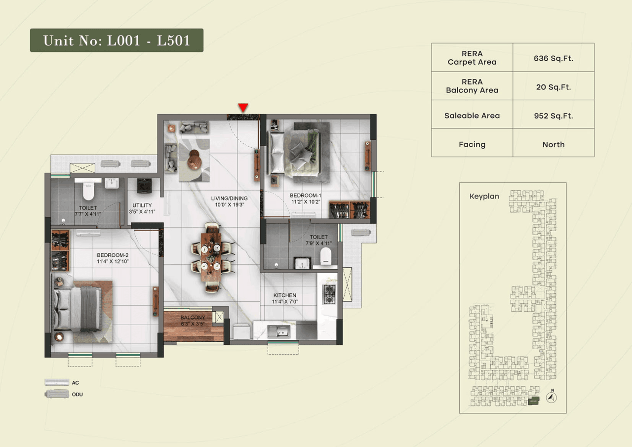 Unit plan - 647 sq.ft.