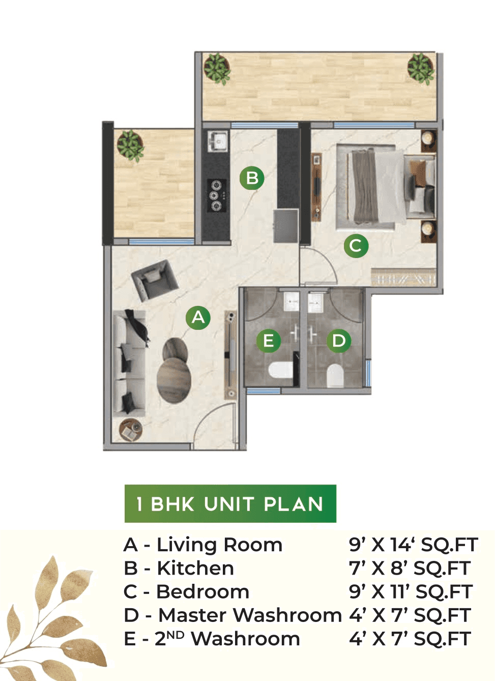 Unit plan - 358 sq.ft.