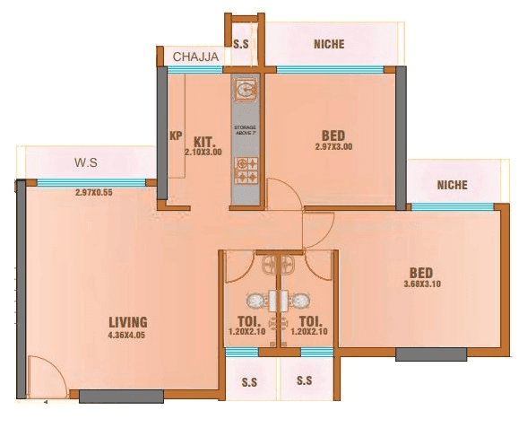 Unit plan - 674 sq.ft.