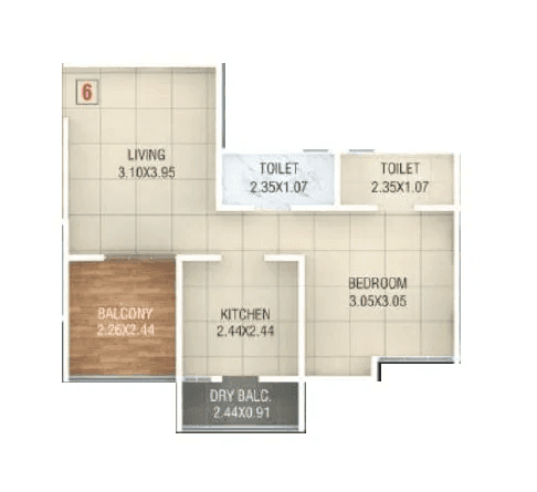 Unit plan - 484 sq.ft.
