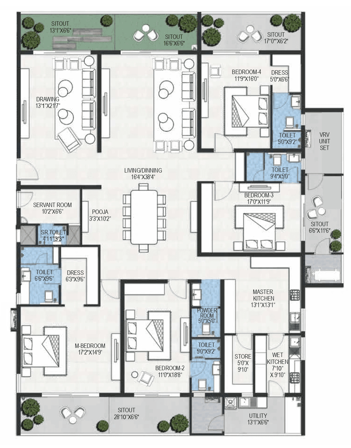 Unit plan - 3500 sq.ft.