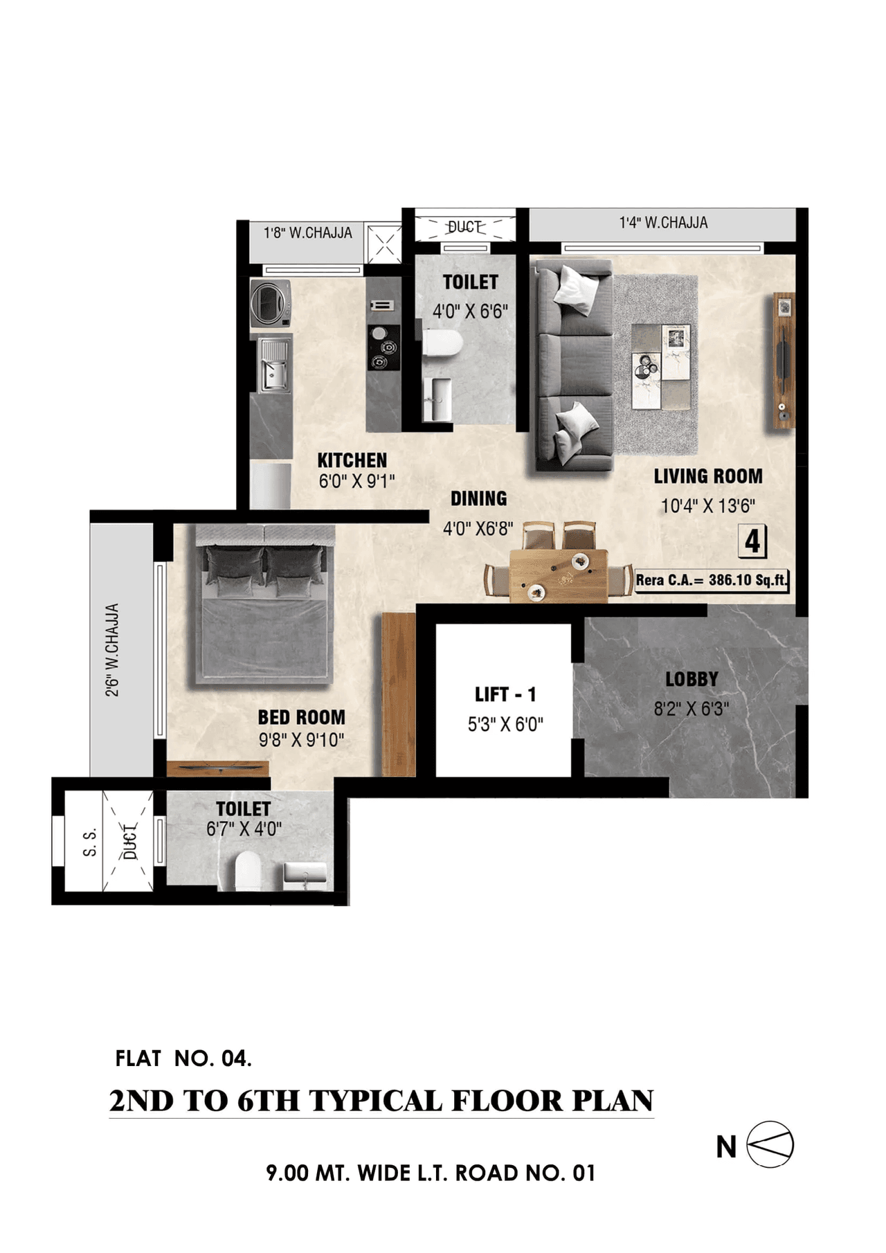 Unit plan - 386 sq.ft.