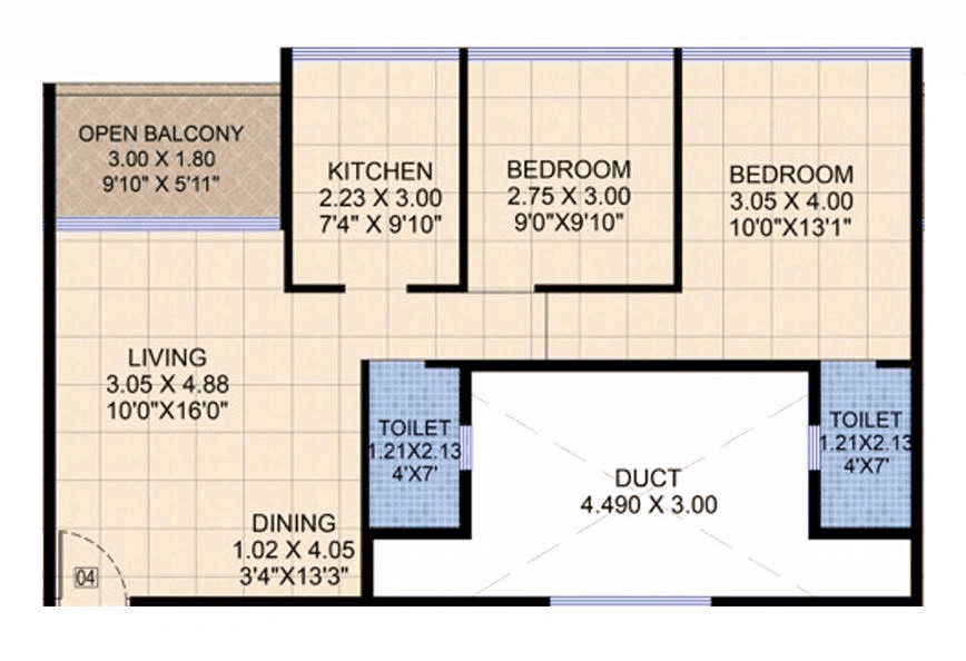 Unit plan - 751 sq.ft.
