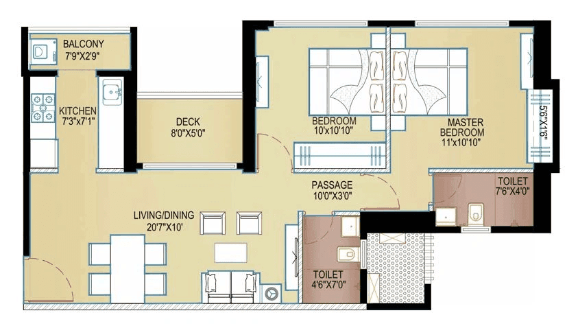 Unit plan - 610 sq.ft.