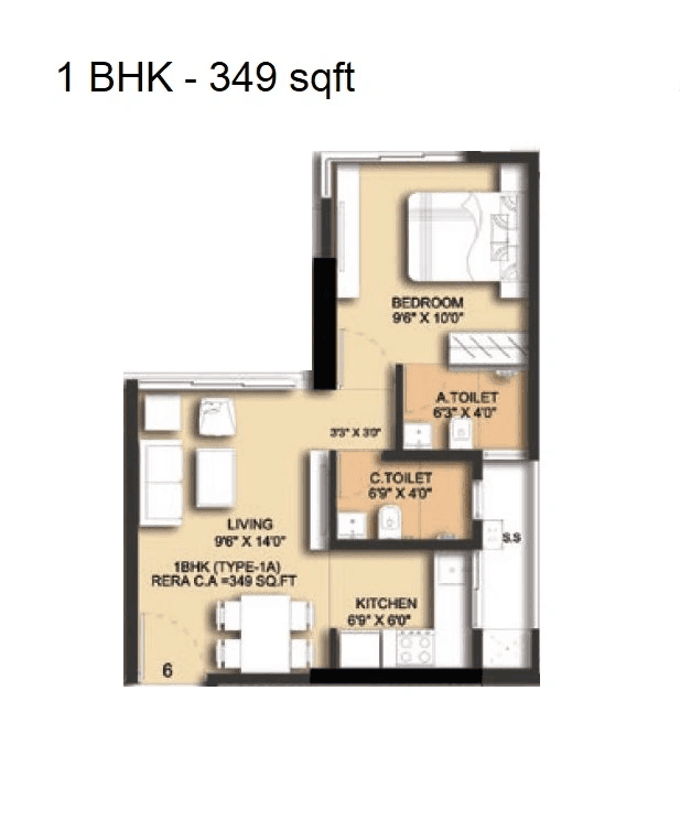 Unit plan - 349 sq.ft.