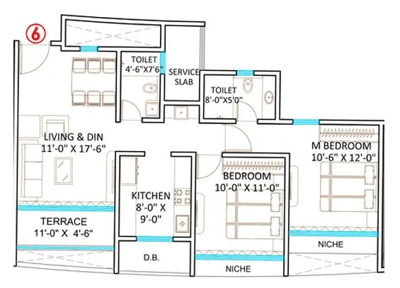 Unit plan - 791 sq.ft.