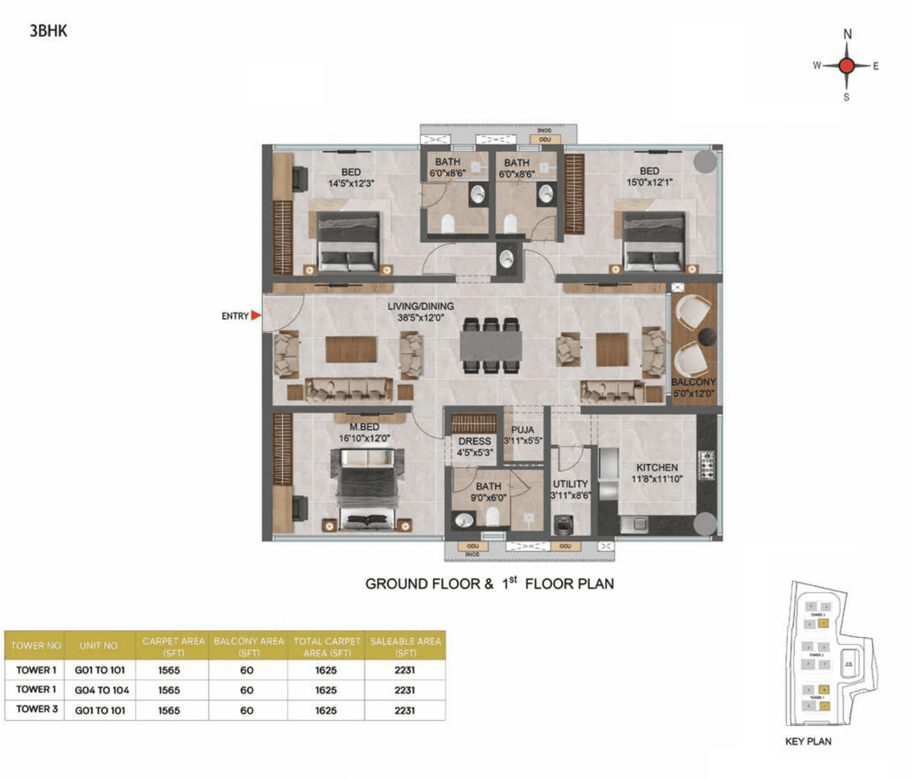 Unit plan - 1625 sq.ft.