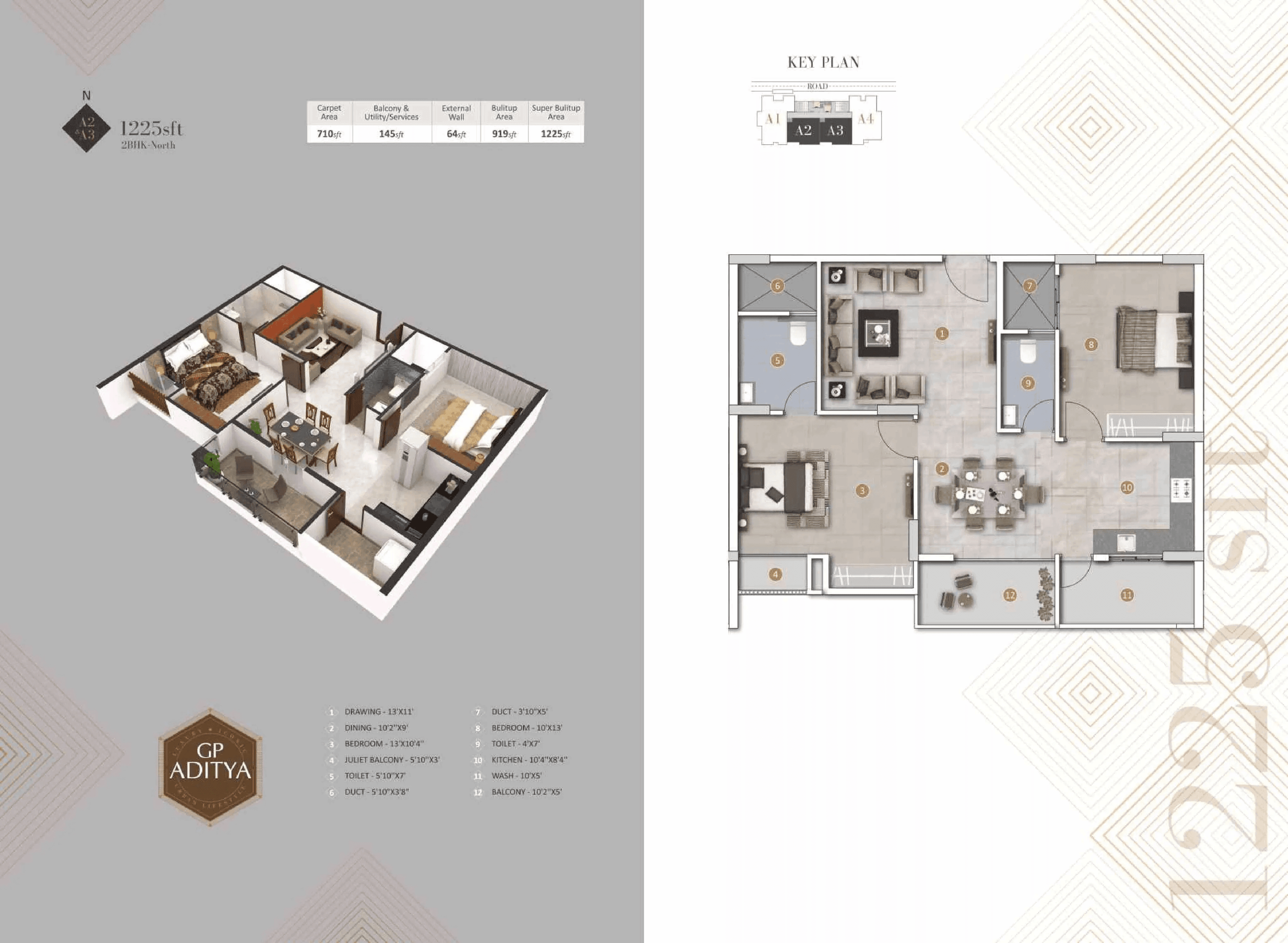 Unit plan - 710 sq.ft.