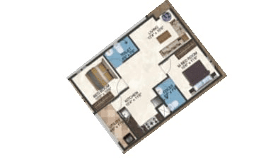 Unit plan - 722 sq.ft.