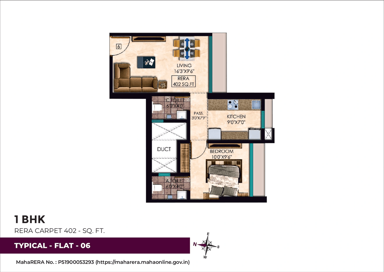 Unit plan - 402 sq.ft.