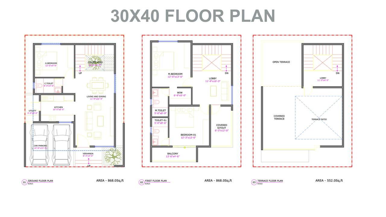 Unit plan - 1200 sq.ft.