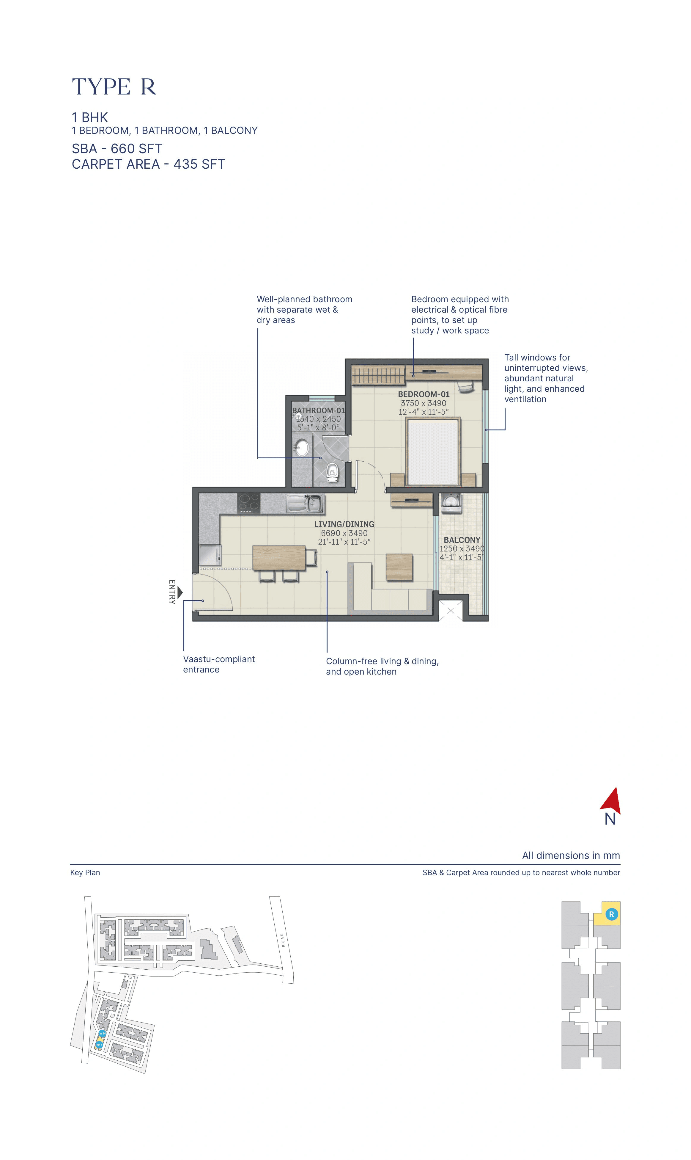 Unit plan - 435 sq.ft.