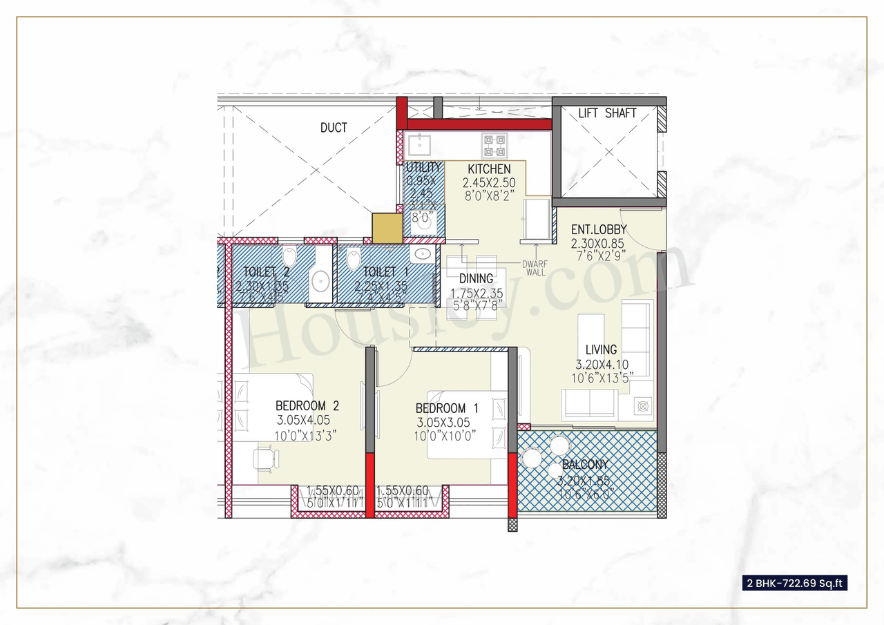 Unit plan - 723 sq.ft.