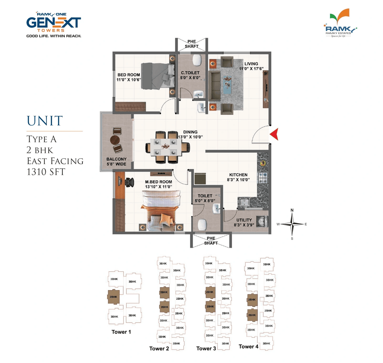 Unit plan - 829 sq.ft.