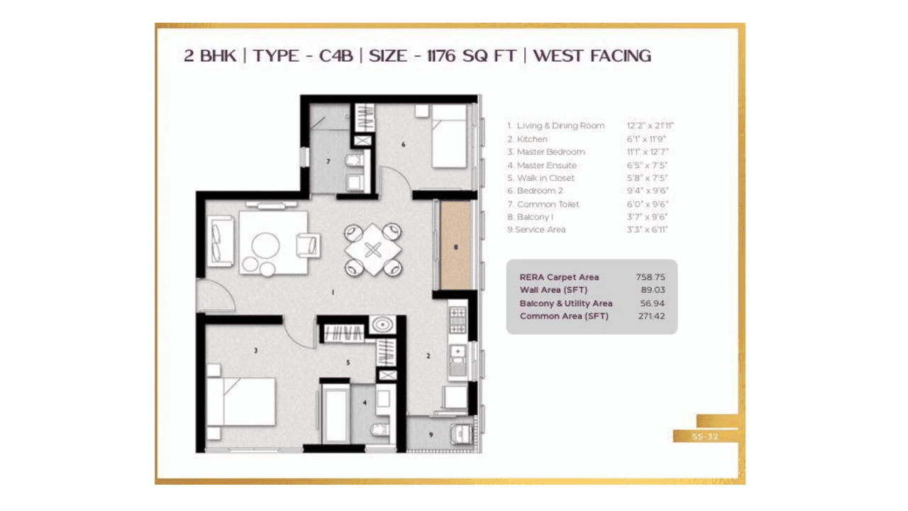 Unit plan - 759 sq.ft.