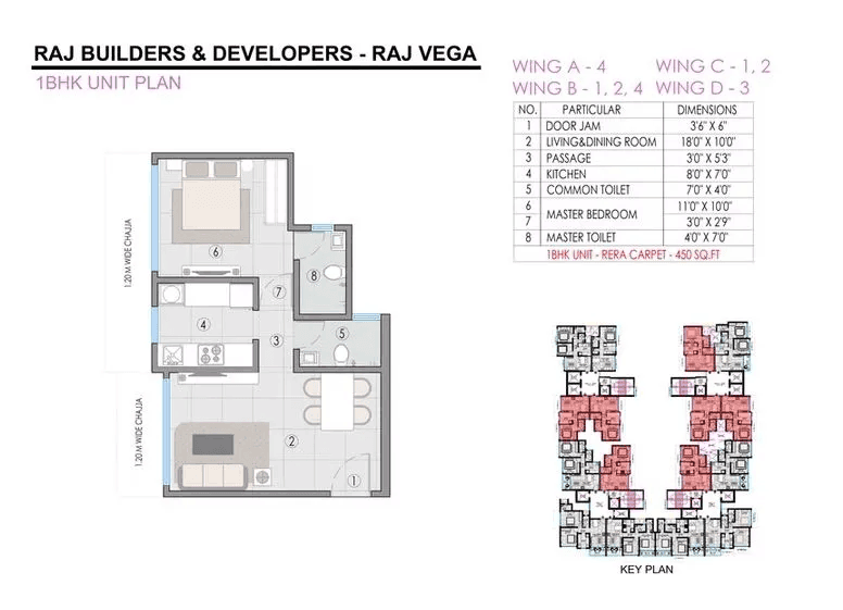Unit plan - 450 sq.ft.