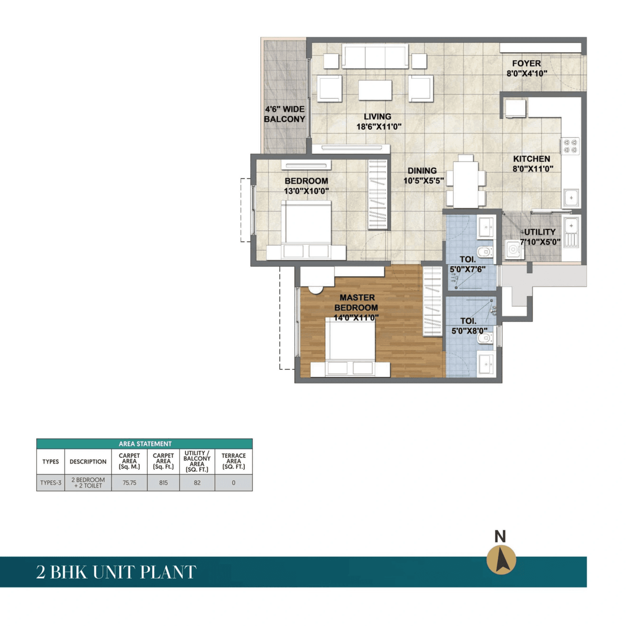 Unit plan - 815 sq.ft.