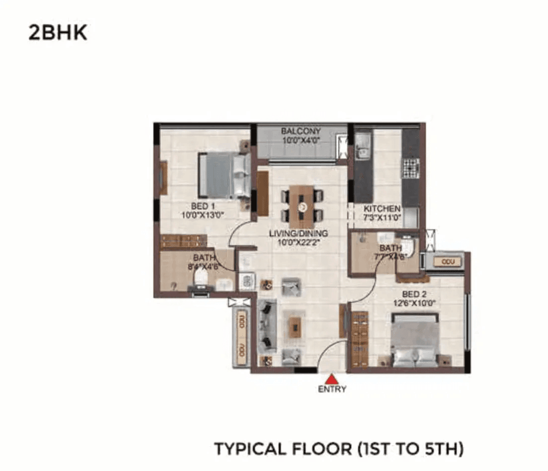 Unit plan - 773 sq.ft.