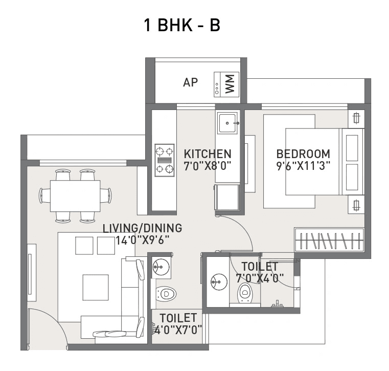 Unit plan - 415 sq.ft.