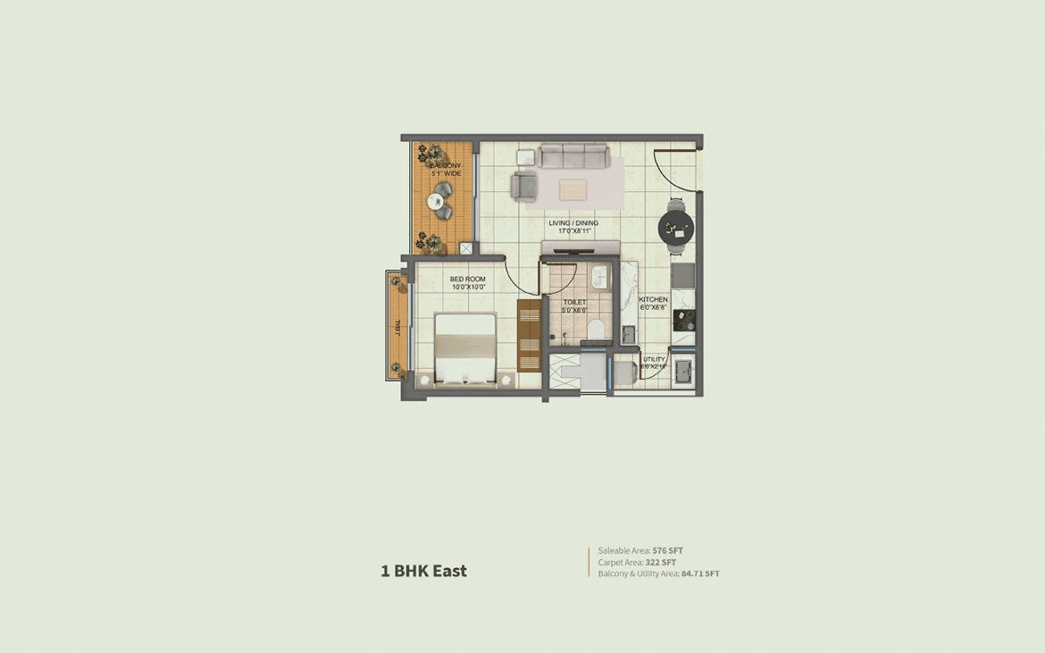Unit plan - 322 sq.ft.