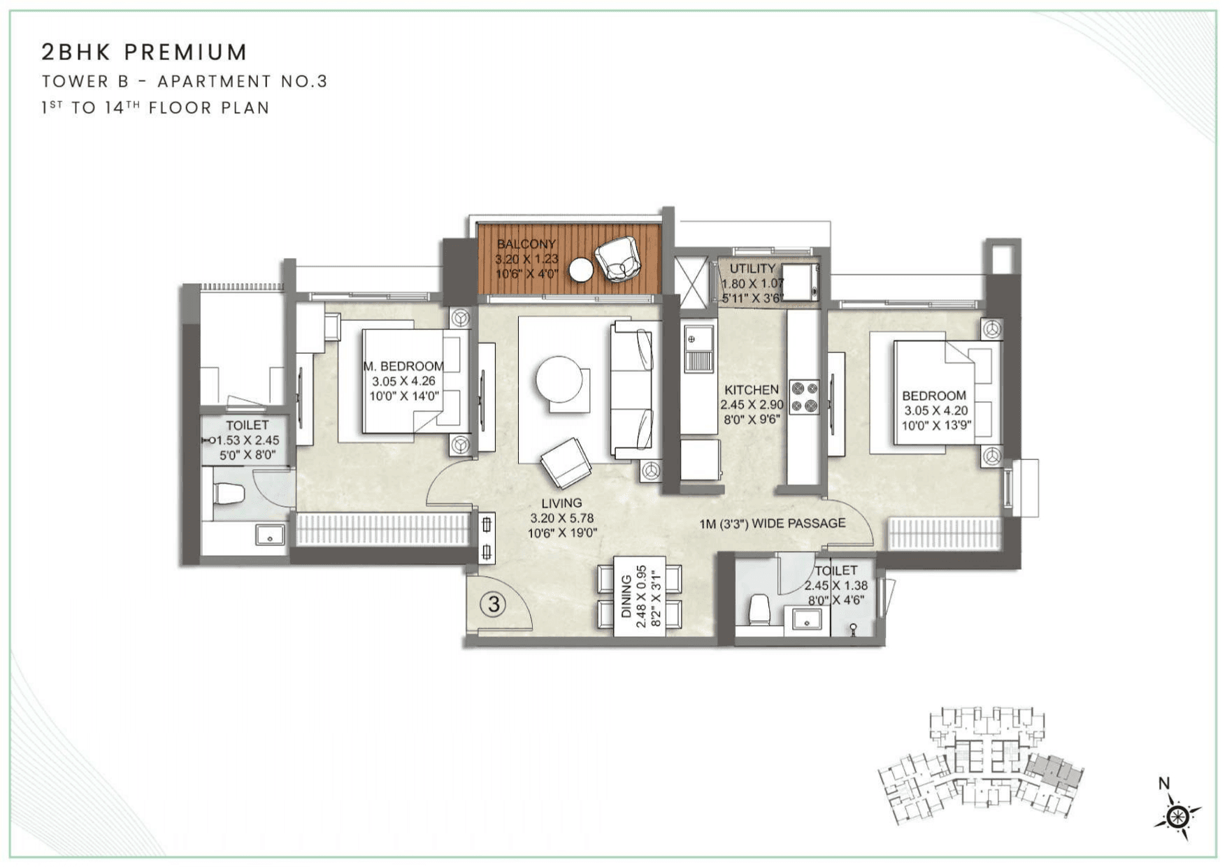 Unit plan - 783 sq.ft.