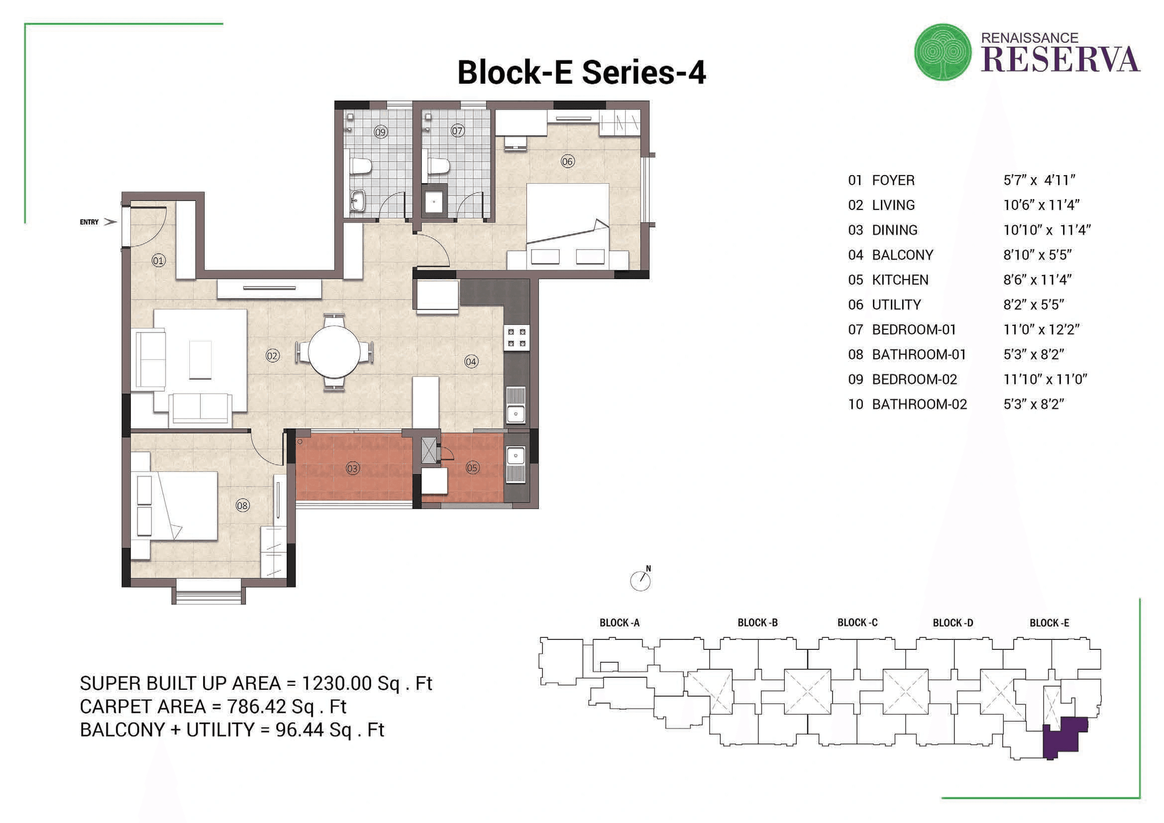 Unit plan - 786 sq.ft.