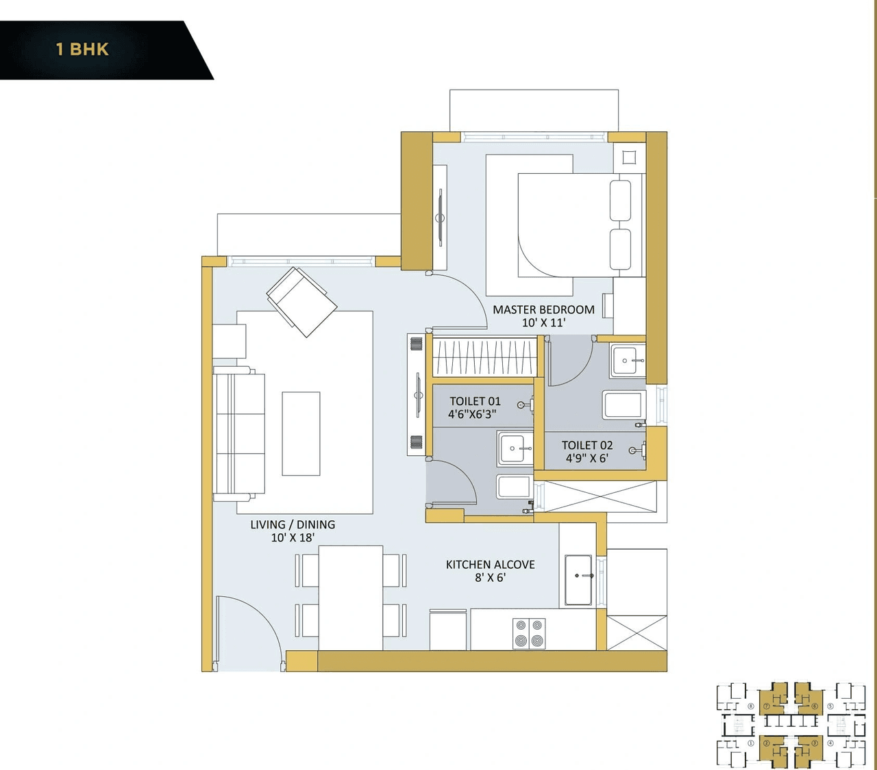 Unit plan - 401 sq.ft.