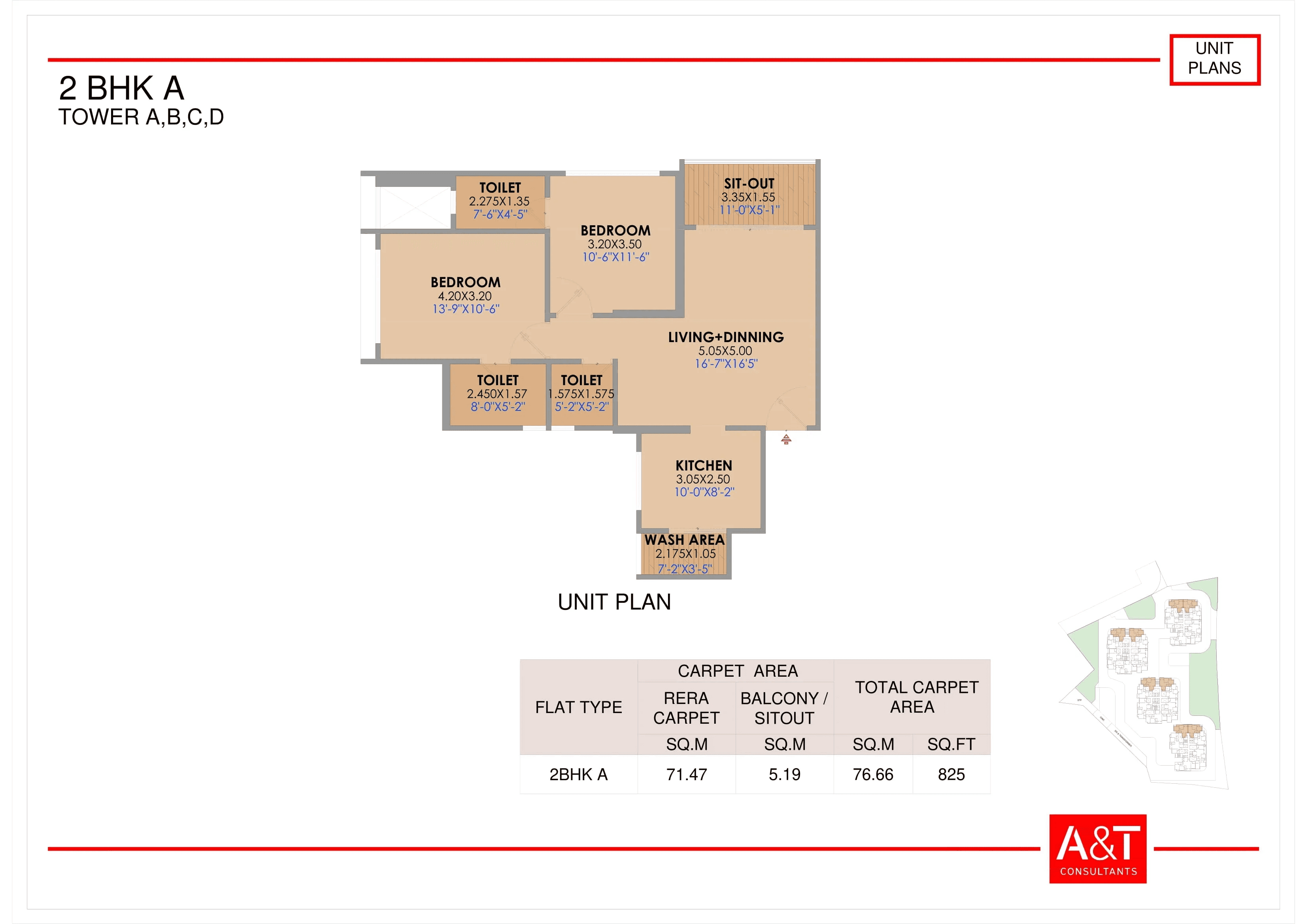 Unit plan - 825 sq.ft.