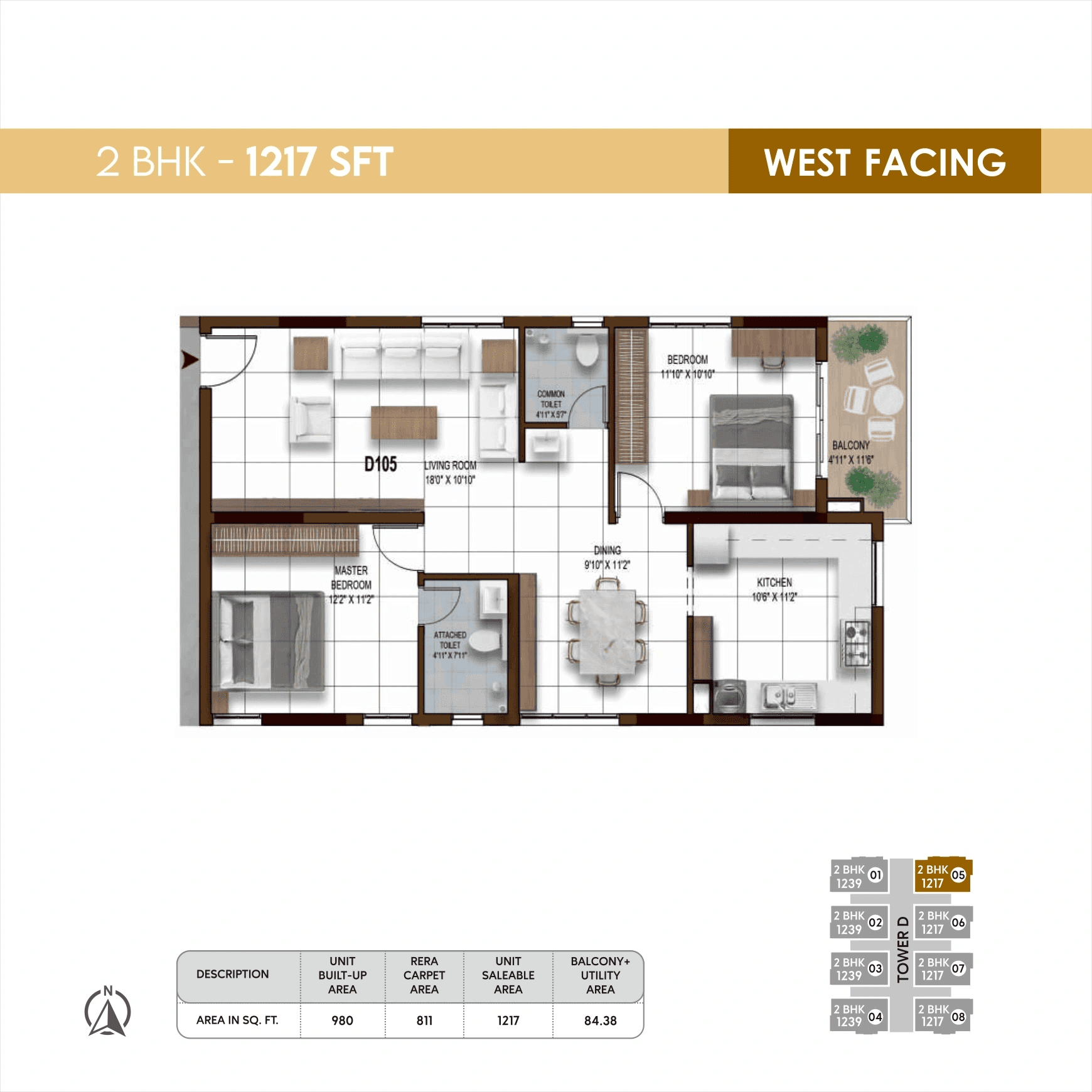 Unit plan - 811 sq.ft.