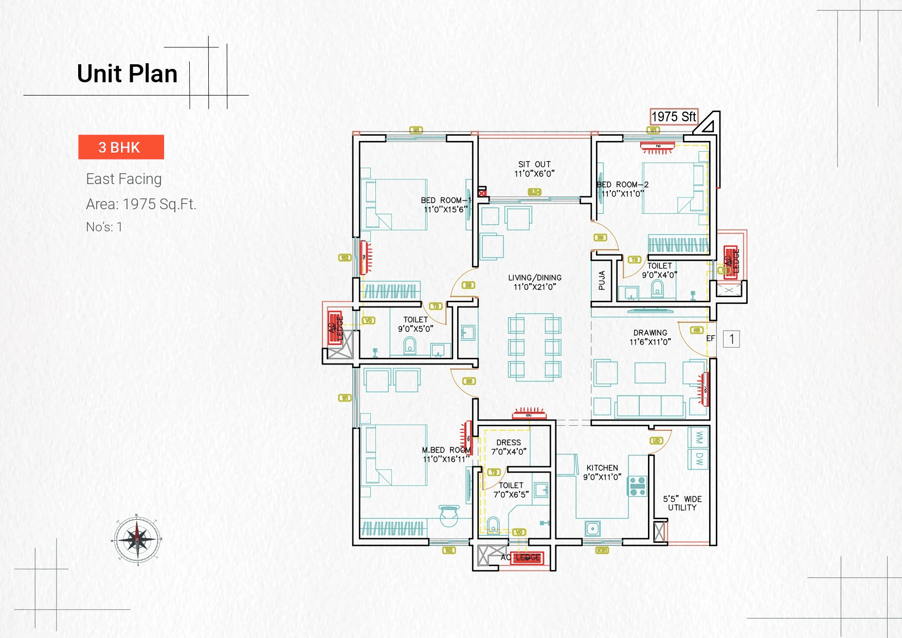 Unit plan - 1481 sq.ft.