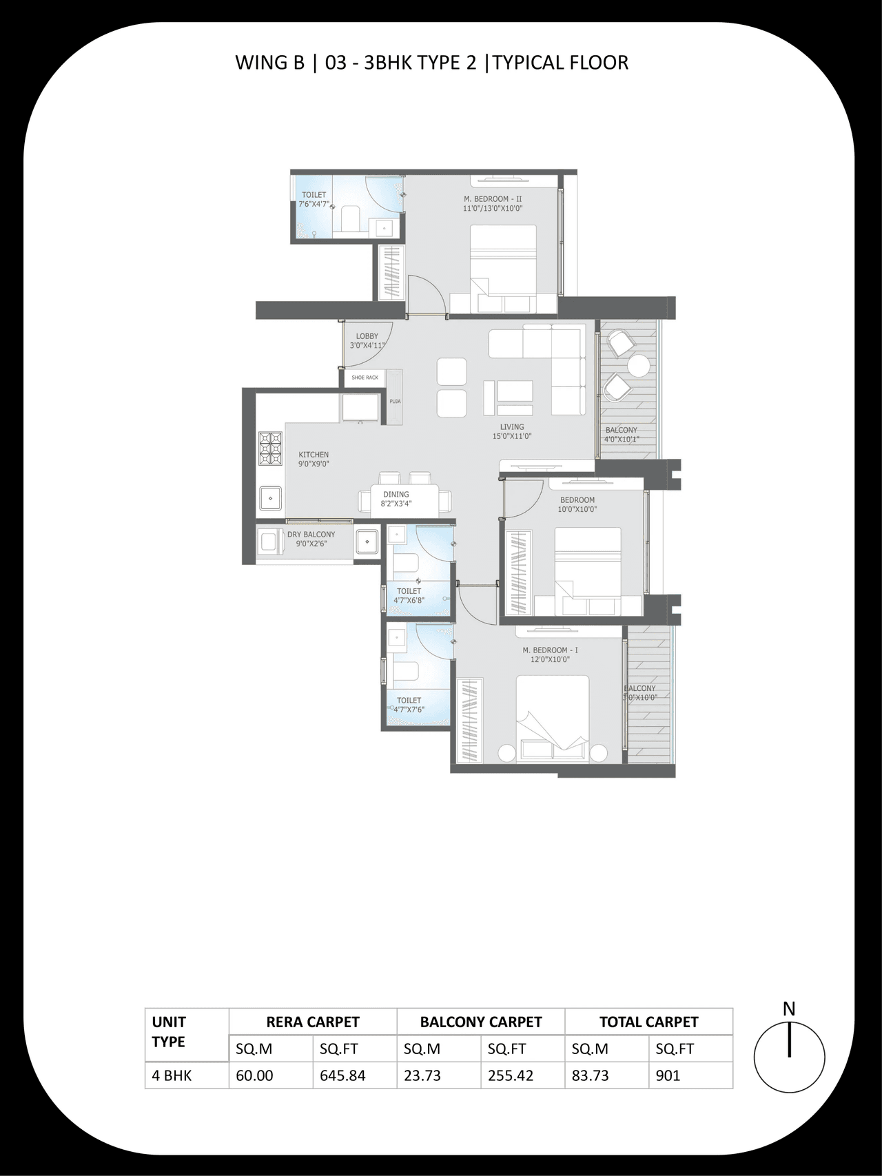 Unit plan - 901 sq.ft.