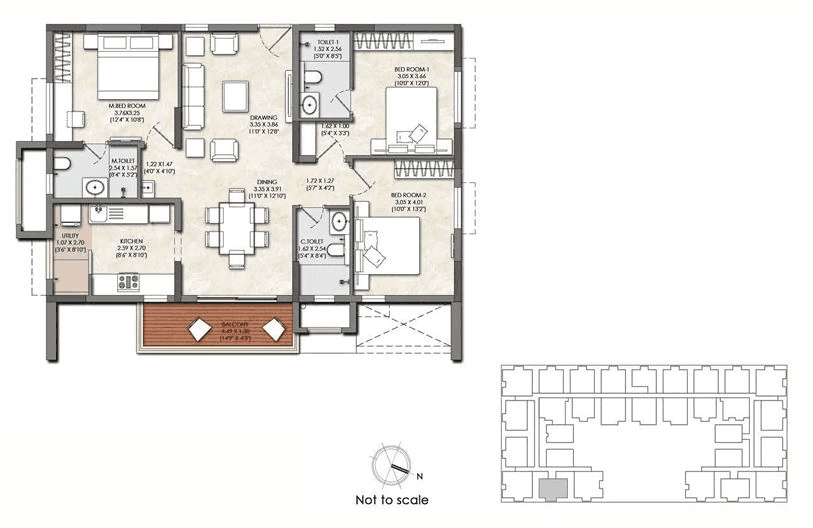 Unit plan - 1182 sq.ft.
