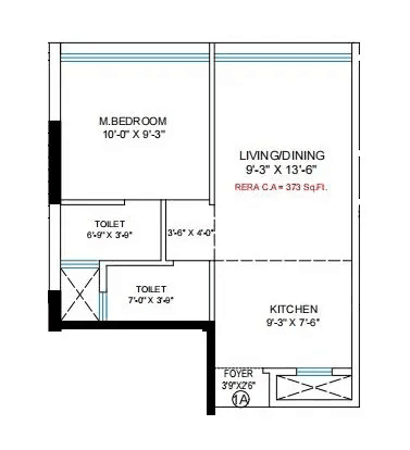 Unit plan - 373 sq.ft.
