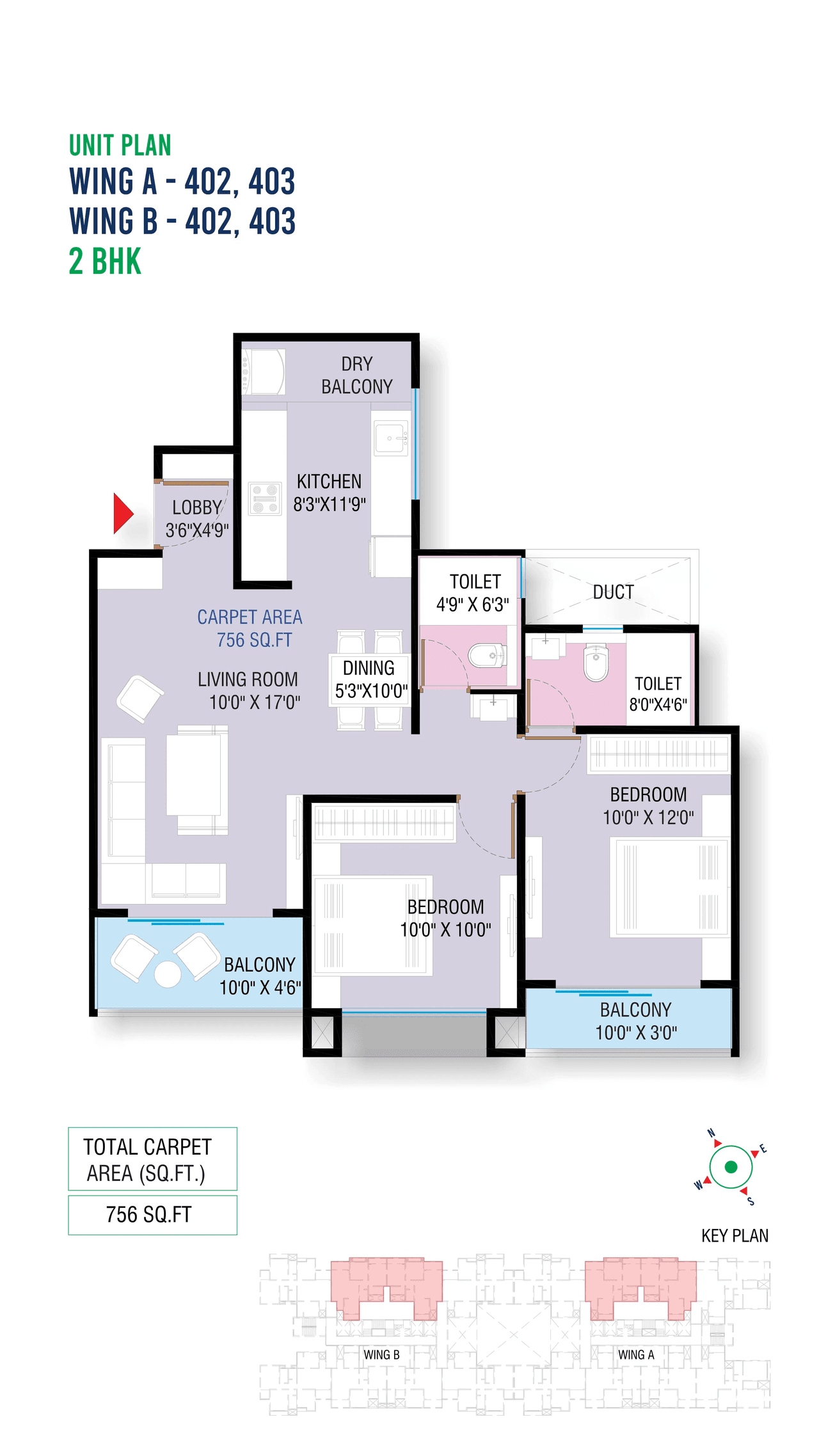 Unit plan - 756 sq.ft.