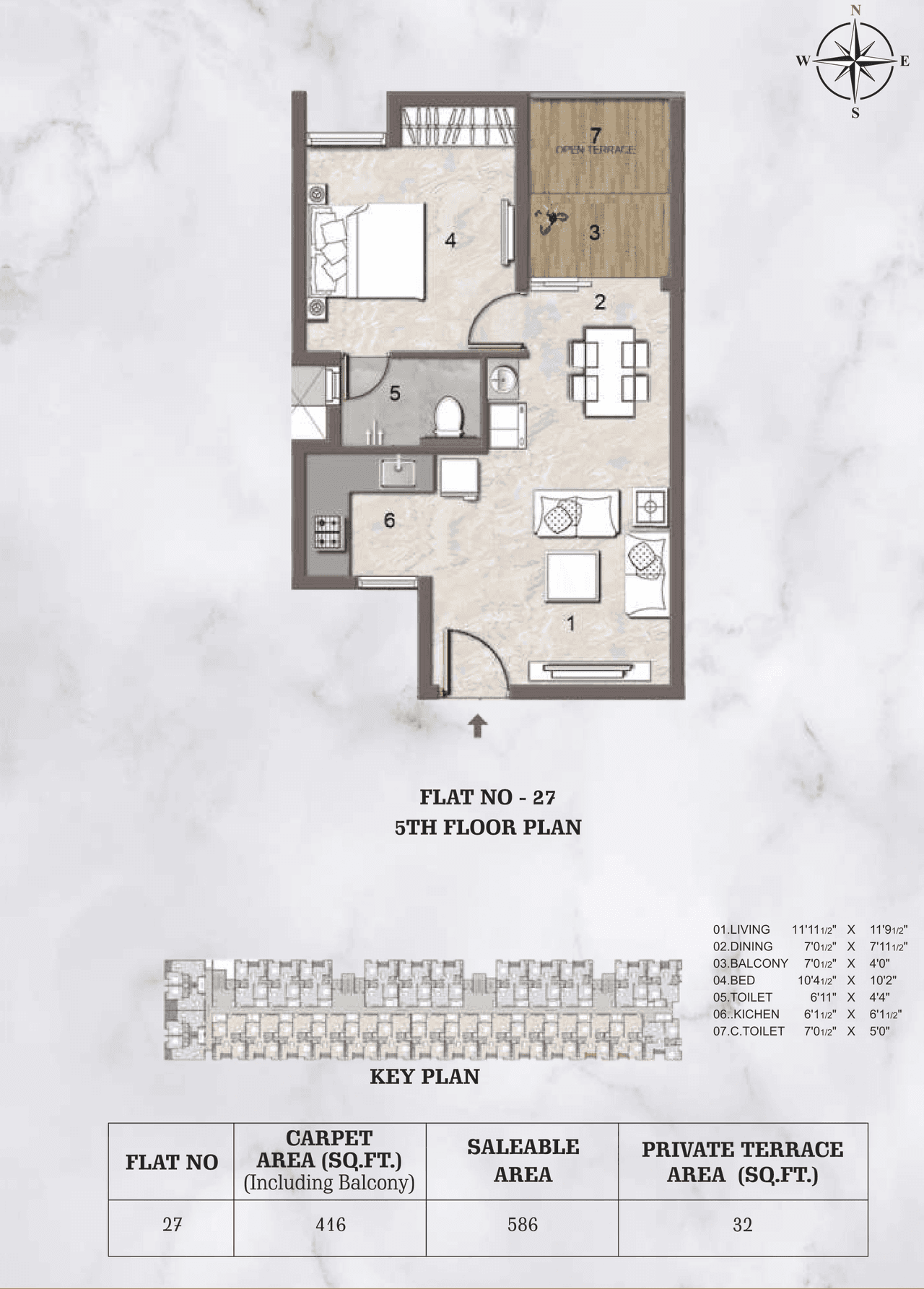 Unit plan - 416 sq.ft.