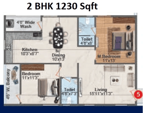 Unit plan - 861 sq.ft.