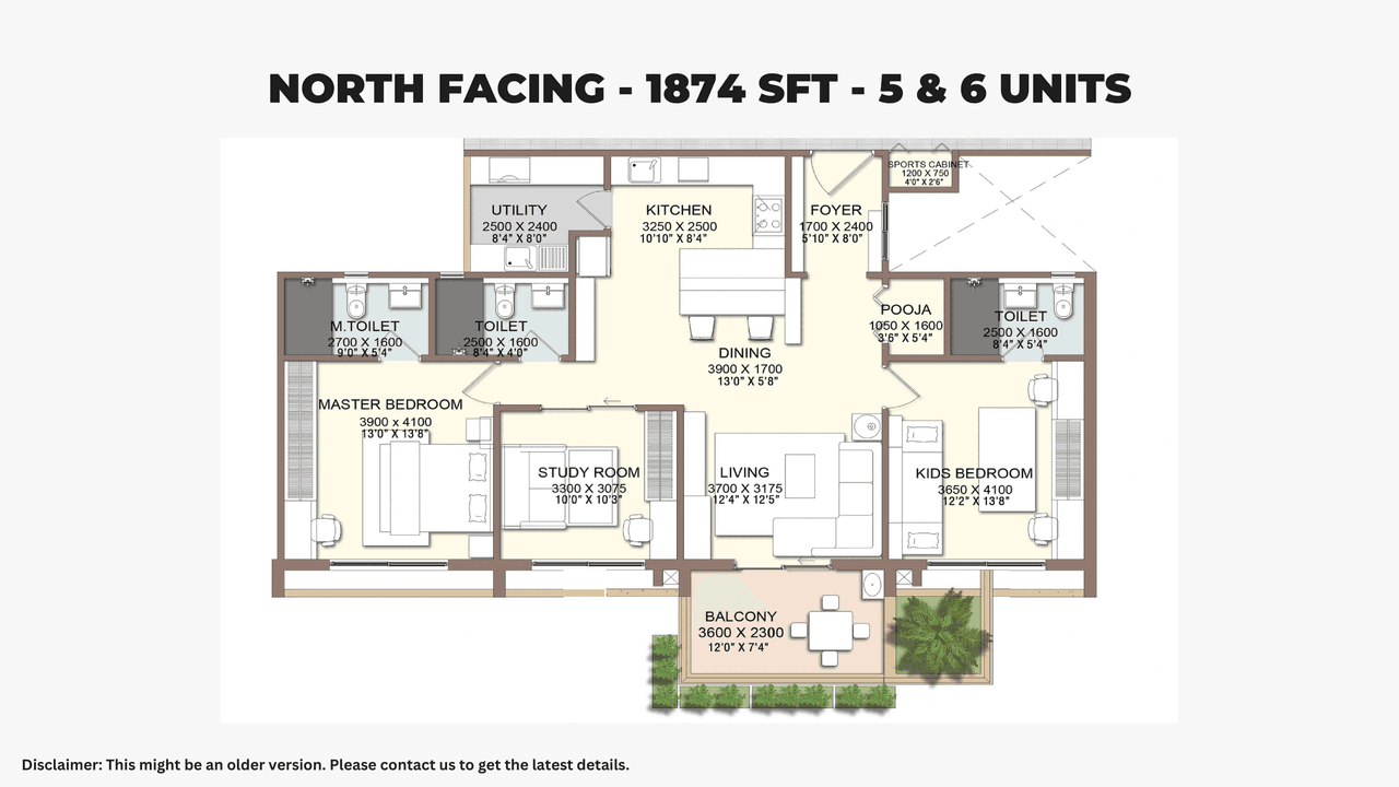Unit plan - 1042 sq.ft.