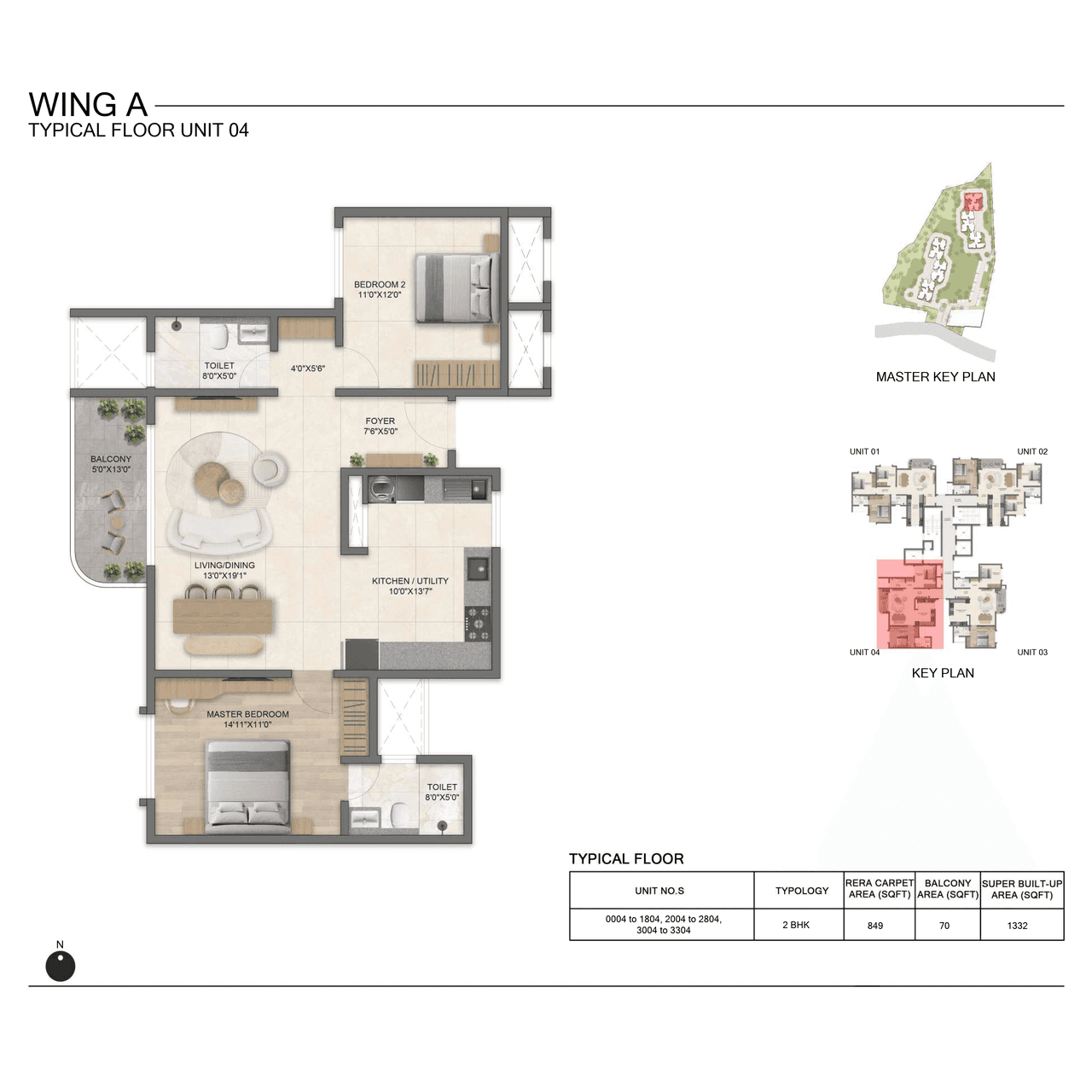 Unit plan - 919 sq.ft.