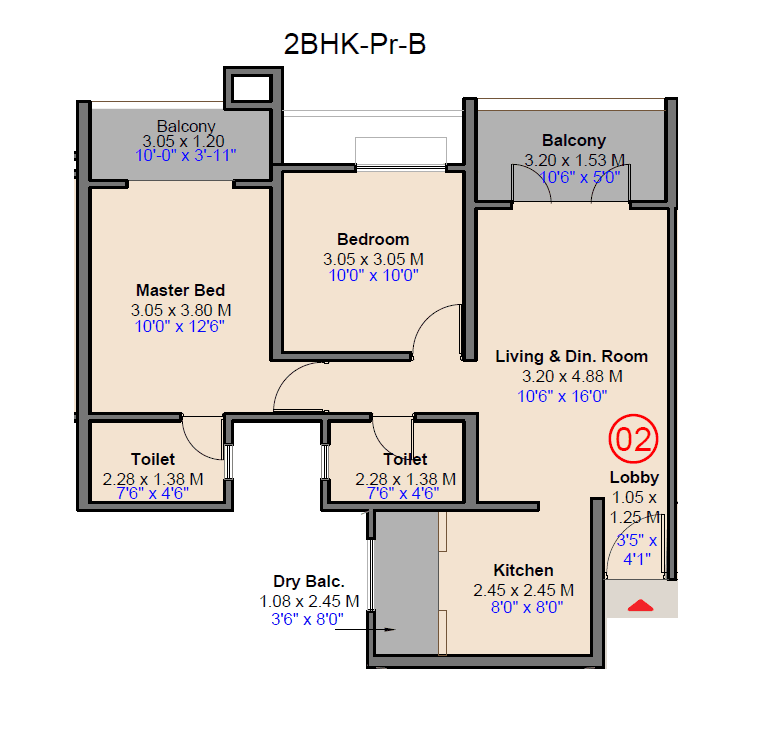 Unit plan - 740 sq.ft.