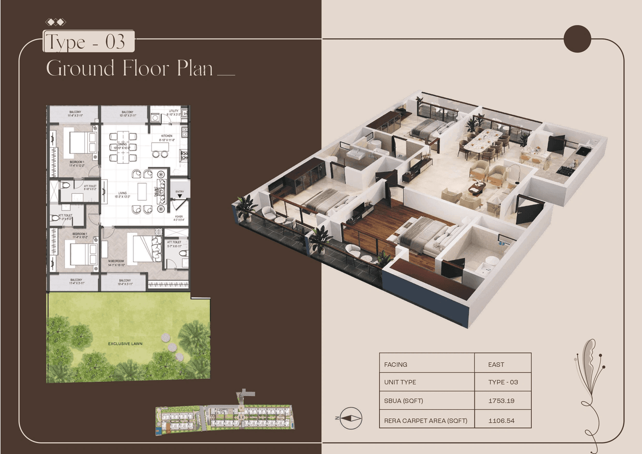Unit plan - 1106 sq.ft.