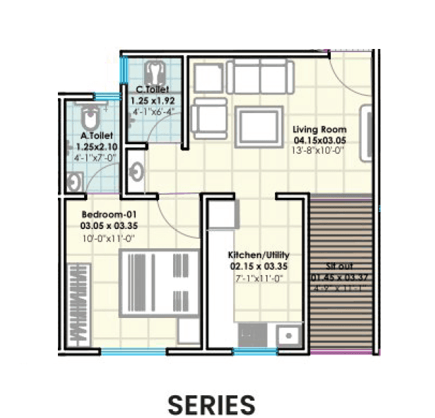 Unit plan - 472 sq.ft.