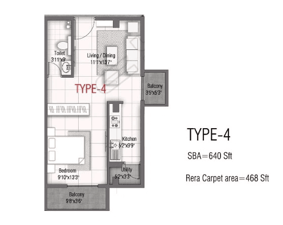 Unit plan - 468 sq.ft.