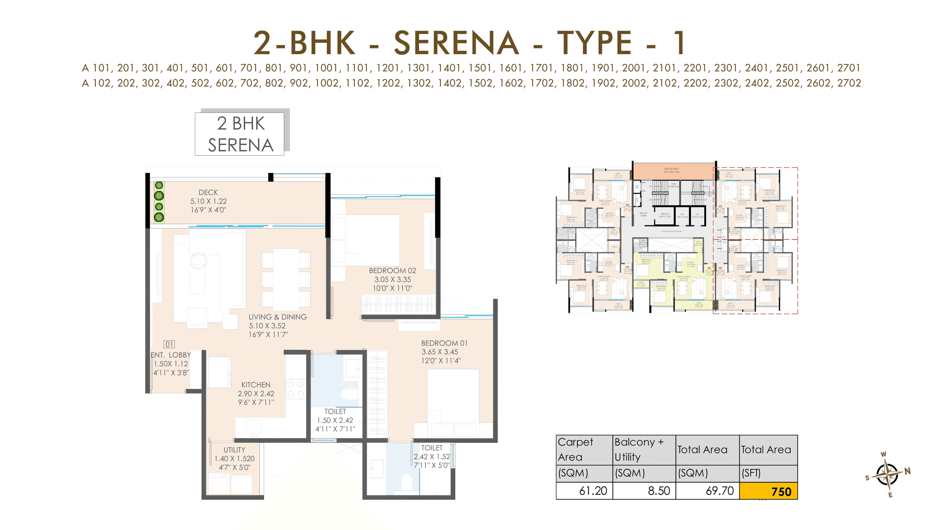 Unit plan - 750 sq.ft.
