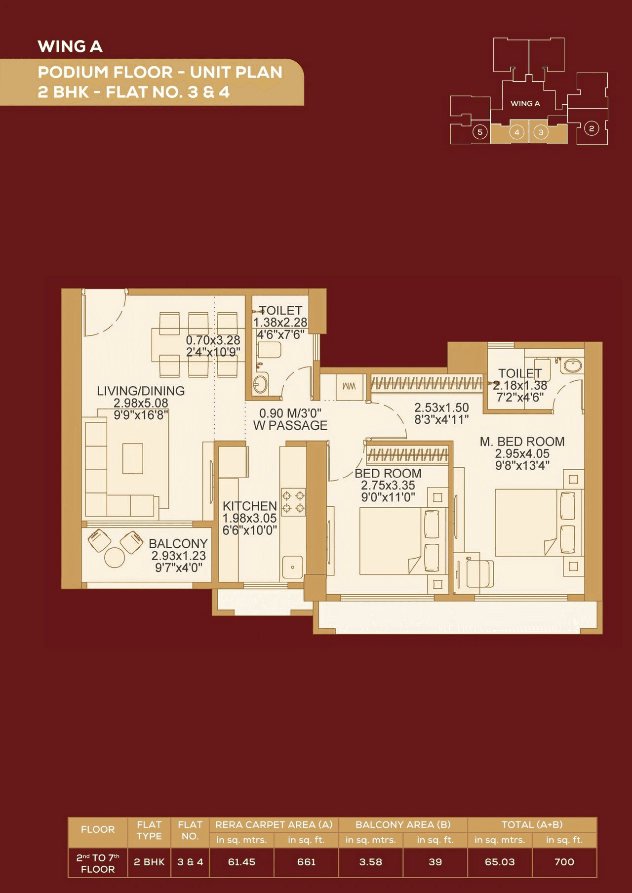 Unit plan - 700 sq.ft.