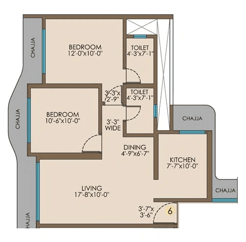 Unit plan - 645 sq.ft.