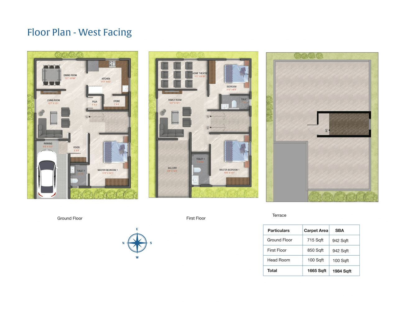 Unit plan - 1200 sq.ft.