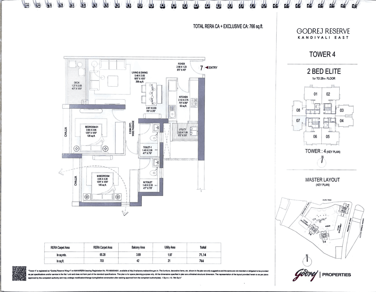Unit plan - 766 sq.ft.