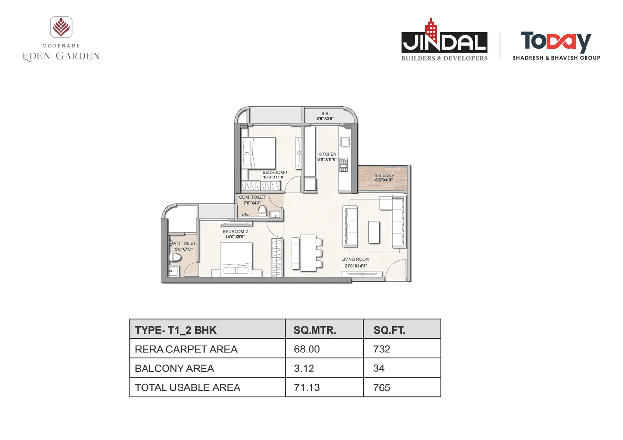 Unit plan - 766 sq.ft.